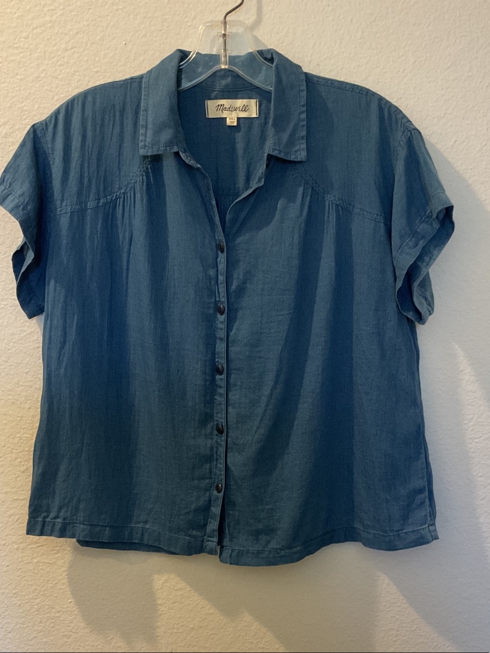Madewell Indigo Button-Front Short Sleeve Shirt